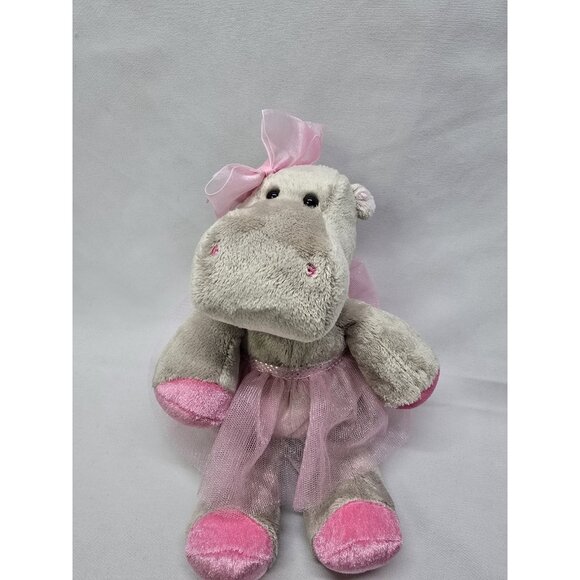 Douglas cuddle toys plush Lulu Gray Hippo ballerina 9" Plush- FACTORY ERROR ARM - Picture 14 of 15